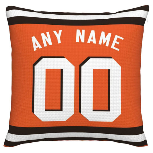 Custom C.Browns Pillow Decorative Throw Pillow Case - Print Personalized Football Team Fans Name & Number Birthday Gift Football Pillows