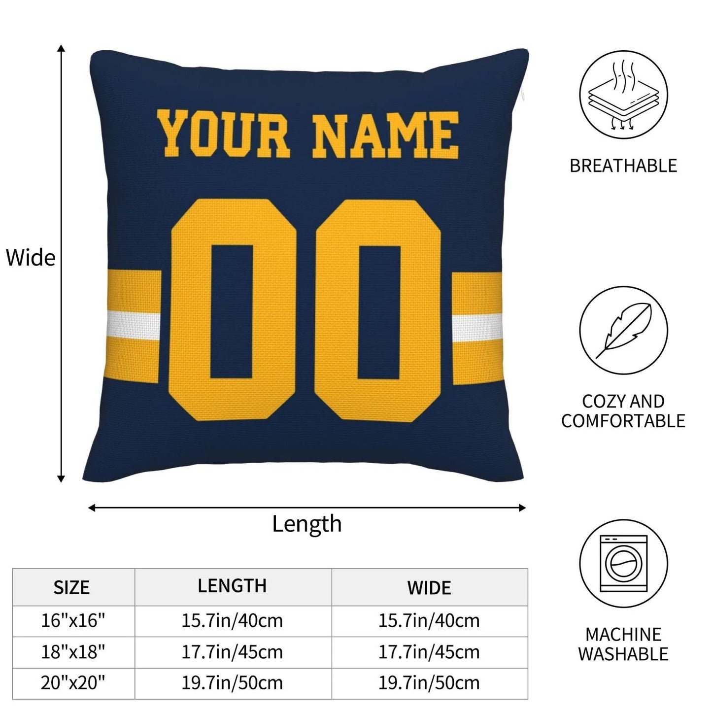 Custom GB.Packers Pillow Decorative Throw Pillow Case - Print Personalized Football Team Fans Name & Number Birthday Gift Football Pillows