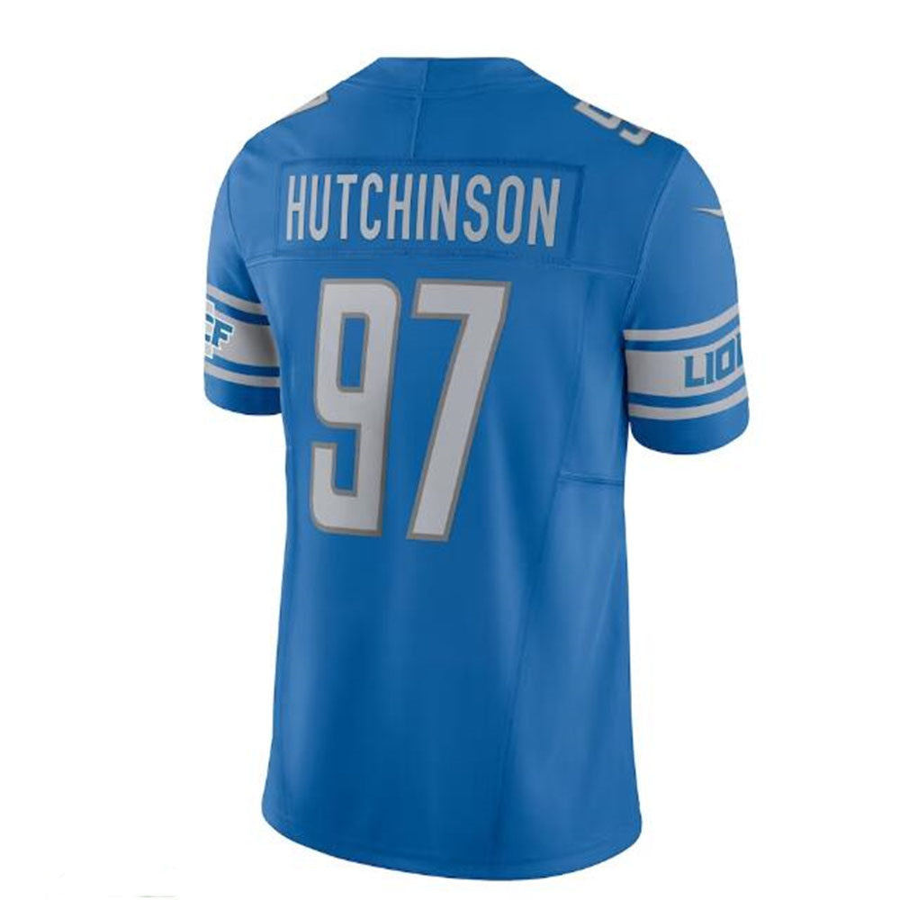 D.Lions #97 Aidan Hutchinson Vapor F.U.S.E. Limited Jersey - Blue Stitched American Football Jerseys