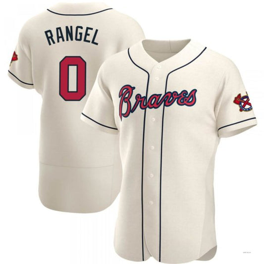 Atlanta Braves #0 Alan Rangel Cream Alternate Jersey Stitches Baseball Jerseys