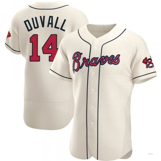 Atlanta Braves #14 Adam Duvall Cream Alternate Jersey Stitches Baseball Jerseys