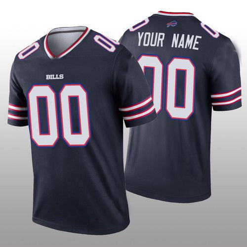 Custom B.Bills Navy Inverted Legend Jersey Stitched Jersey Football Jerseys