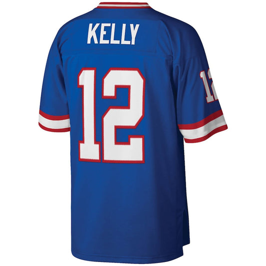 B.Bills #12 Jim Kelly Mitchell & Ness Royal 1990 Legacy Replica Jersey Football Stitched American Jerseys