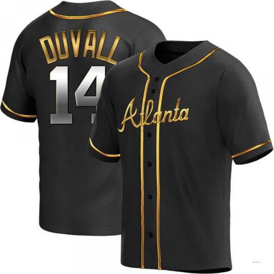 Atlanta Braves #14 Adam Duvall Black Golden Alternate Jersey Stitches Baseball Jerseys