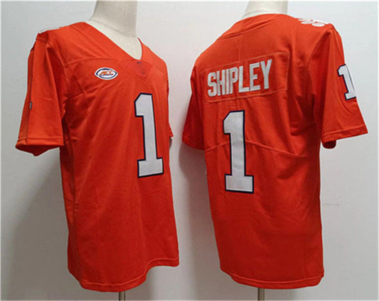 C.Tigers #1 Will Shipley Orange Stitched Football Jersey College Jerseys