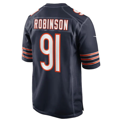 C.Bears #91 Dominique Robinson Navy Game Player Jersey Stitched American Football Jerseys