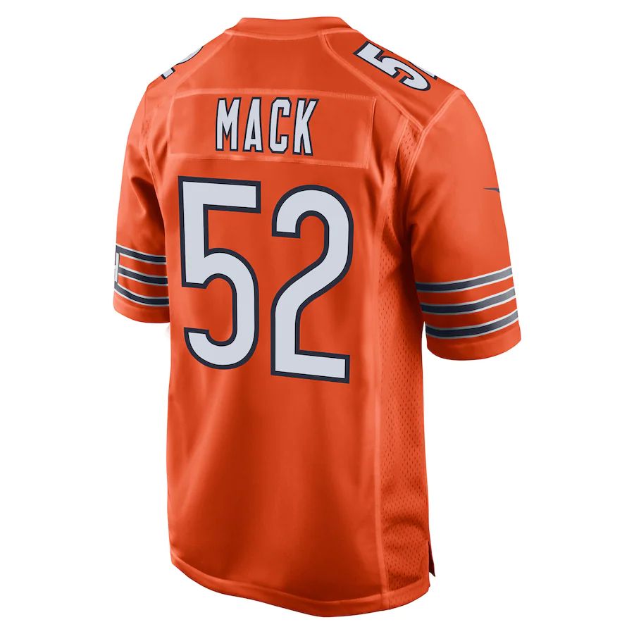 C.Bears #52 Khalil Mack Orange Game Jersey Stitched American Football Jerseys