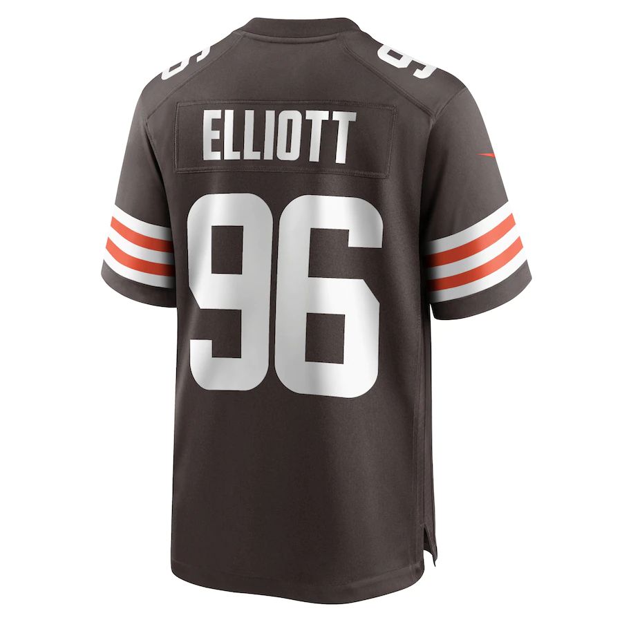 C.Browns #96 Jordan Elliott Brown Game Jersey Stitched American Football Jerseys