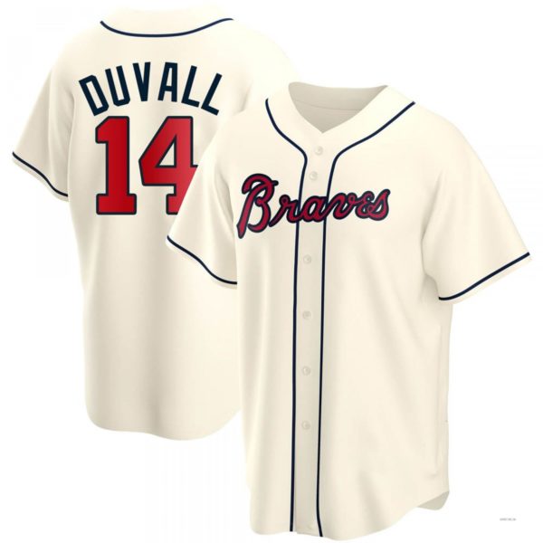 Atlanta Braves #14 Adam Duvall Cream Alternate Jersey Stitches Baseball Jerseys