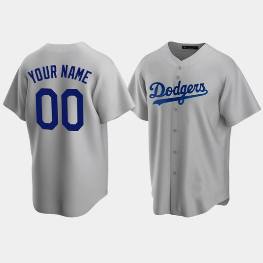 Baseball Jerseys Custom Los Angeles Dodgers Grey Stitched Jerseys.