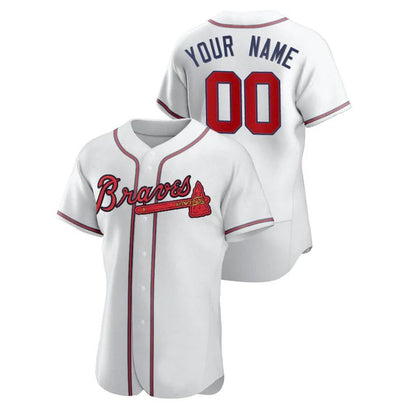 Custom Atlanta Braves White Jersey Stitched  Baseball Jerseys