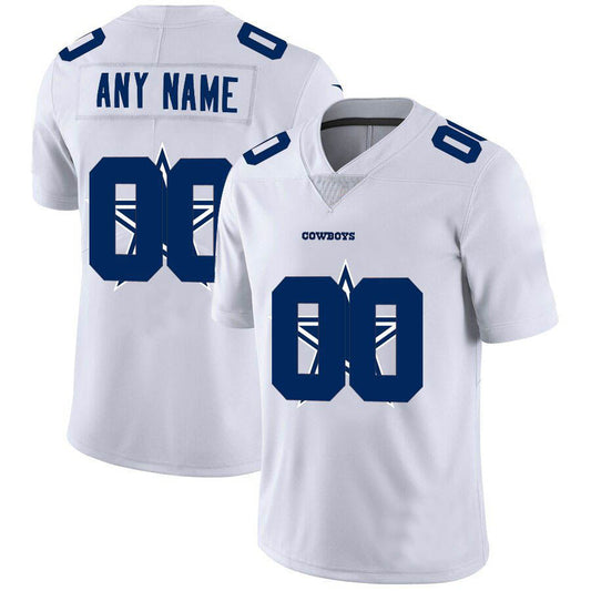 Custom D.Cowboys Jersey Limited White Vapor Untouchable Team Big Logo