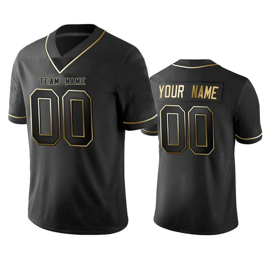 Custom C.Bengals Any Team and Number and Name Black Golden Edition  American Stitched Football Jerseys