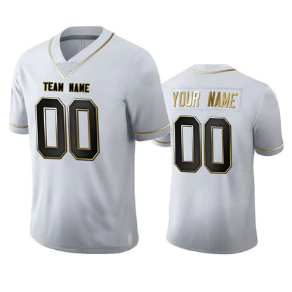 Custom D.Broncos Any Team and Number and Name White Golden Edition Stitched Jersey American Football Jerseys