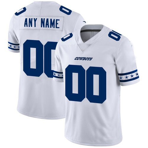 Custom D.Cowboys White Team Logo Vapor Limited Jersey Stitched Jersey Football Jerseys