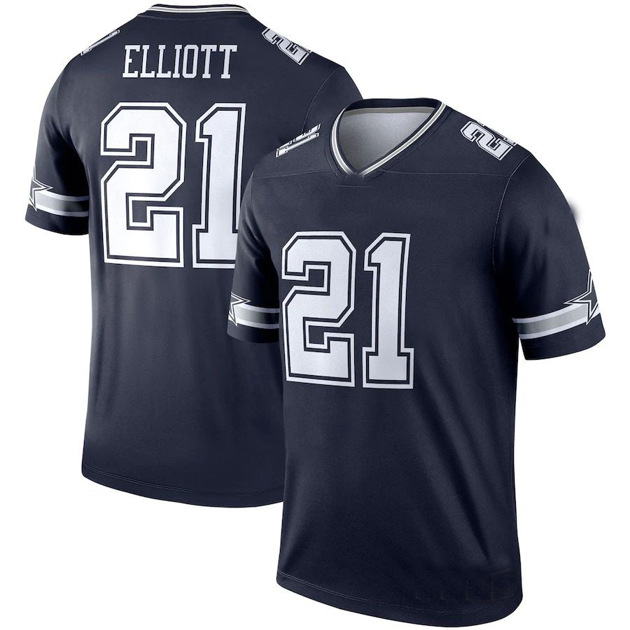 D.Cowboys #21 Ezekiel Elliott Navy Legend Player Jersey Stitched American Football Jerseys