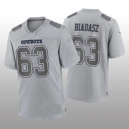 D.Cowboys #63 Tyler Biadasz Gray Atmosphere Game Jersey Fashion Jersey American Jerseys