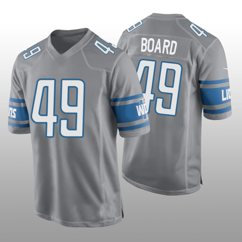 D.Lions #49 Chris Board Game Jersey - Silver American Football Jerseys