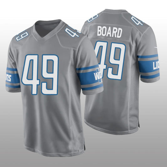 D.Lions #49 Chris Board Game Jersey - Silver American Football Jerseys