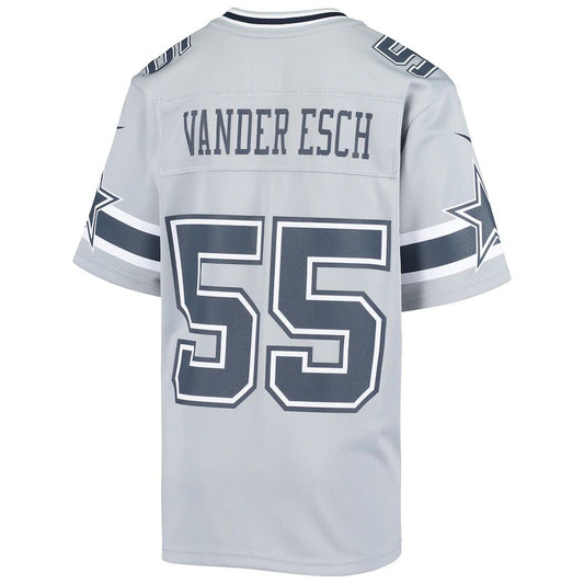 D.Cowboys #55 Leighton Vander Esch  Gray Inverted Game Jersey Stitched American Football Jerseys