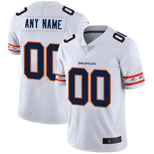 Custom D.Broncos White Team Logo Vapor Limited Jersey Stitched Jersey American Football Jerseys