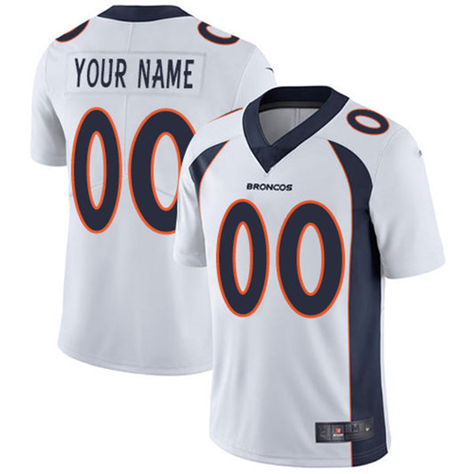 Custom D.Broncos  White Vapor Untouchable Player Limited Jersey Stitched Jersey American Football Jerseys