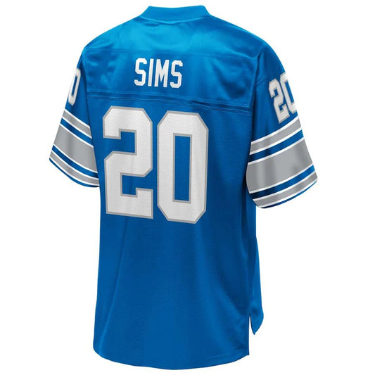 D.Lions #20 Billy Sims  Pro Line Royal Replica Retired Player Jersey Stitched American Football Jerseys