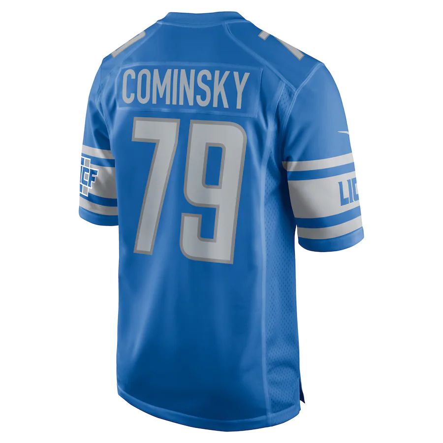 D.Lions #79 John Cominsky  Blue Player Game Jersey Stitched American Football Jerseys