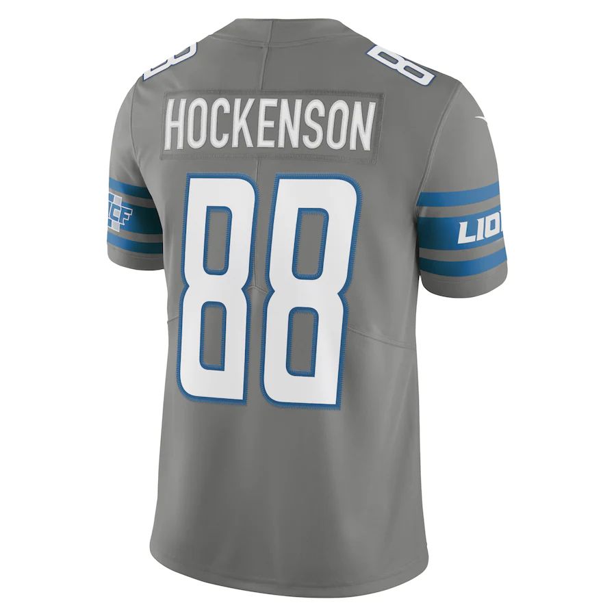 D.Lions #88 T.J. Hockenson Steel Vapor Limited Jersey Stitched American Football Jerseys