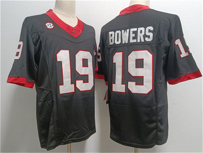 G.Bulldogs #19 Brock Bowers Black Stitched Jersey College Jerseys