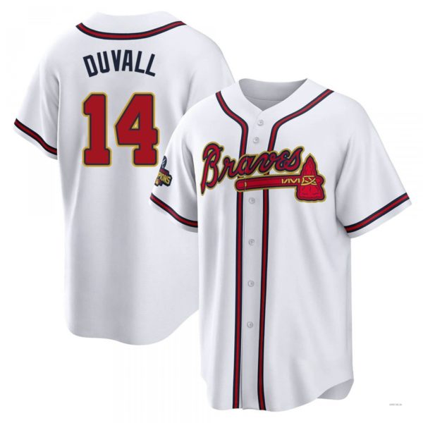 Atlanta Braves #14 Adam Duvall Gold White 2022 Program Jersey Stitches Baseball Jerseys