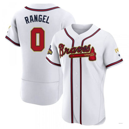 Atlanta Braves #0 Alan Rangel Gold White 2022 Program Jersey Stitches Baseball Jerseys