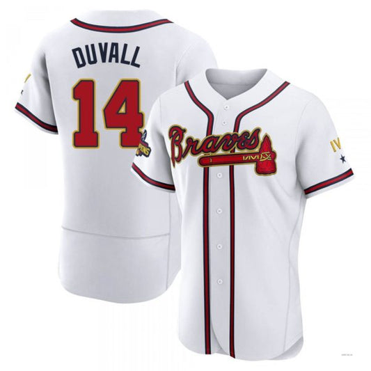 Atlanta Braves #14 Adam Duvall Gold White 2022 Program Jersey Stitches Baseball Jerseys