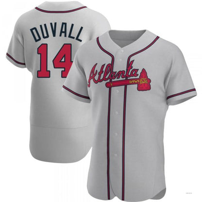 Atlanta Braves #14 Adam Duvall Gray Road Jersey Stitches Baseball Jerseys