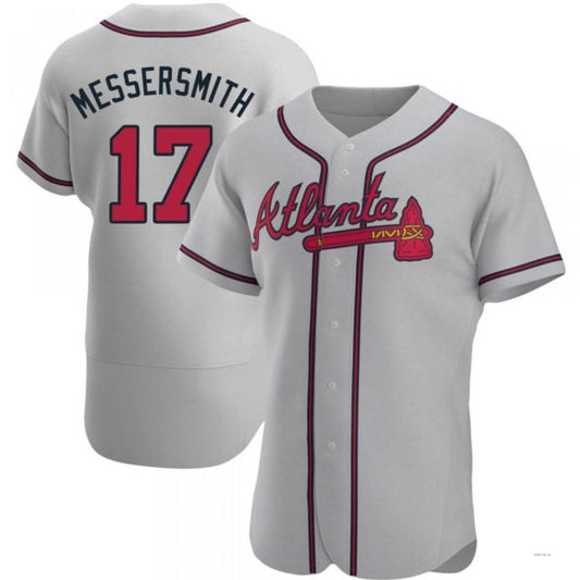 Atlanta Braves #17 Andy Messersmith Gray Road Jersey Stitches Baseball Jerseys