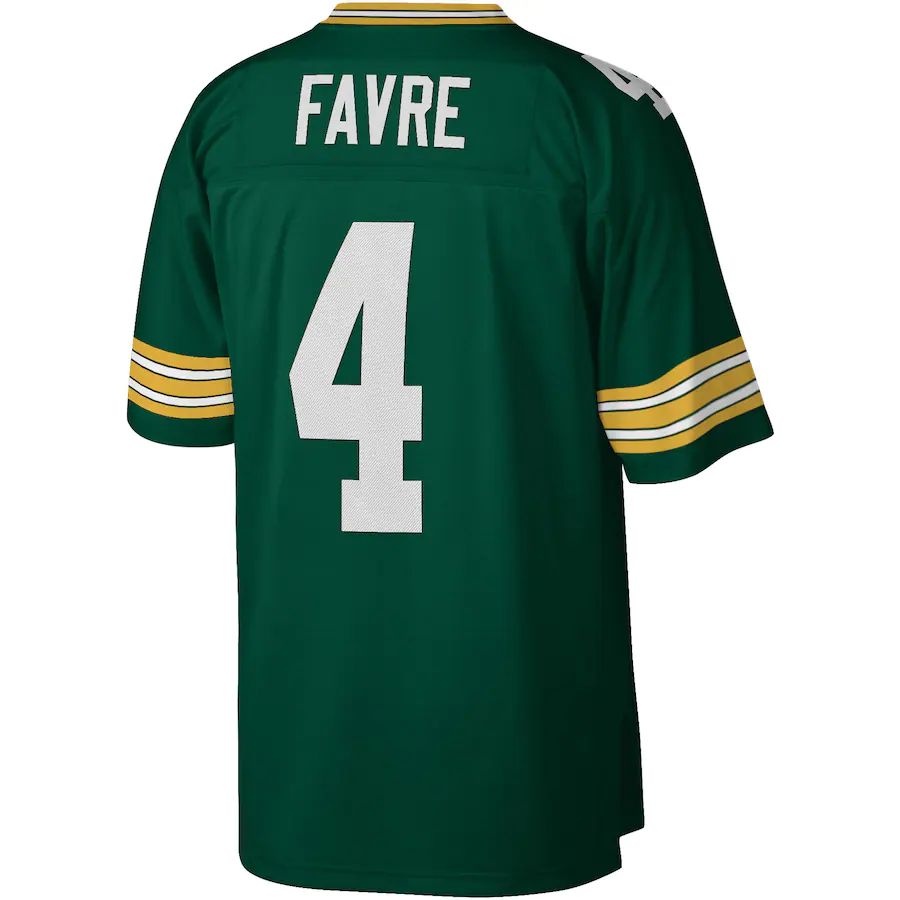 GB.Packers #4 Brett Favre Mitchell & Ness Green 1996 Legacy Replica Jersey Stitched American Football Jerseys