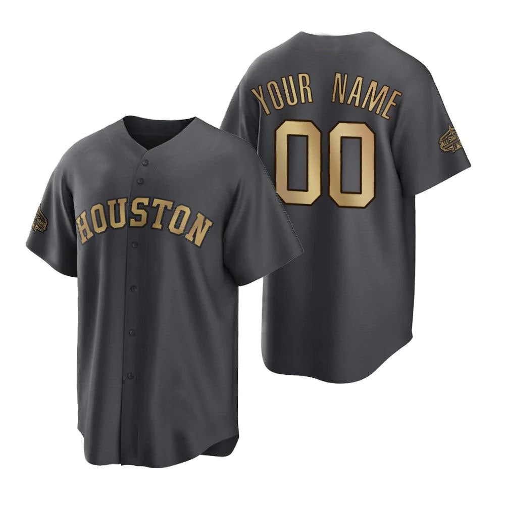 Custom Houston Astros Baseball Jerseys Gray 2022 All Star Game Stitched Jerseys