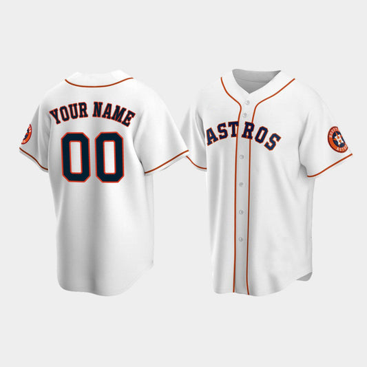 Custom Houston Astros Baseball Jerseys White Stitched Jerseys LOGO