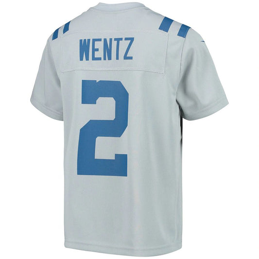 IN.Colts #2 Carson Wentz Gray Inverted Team Game Jersey Stitched American Football Jerseys