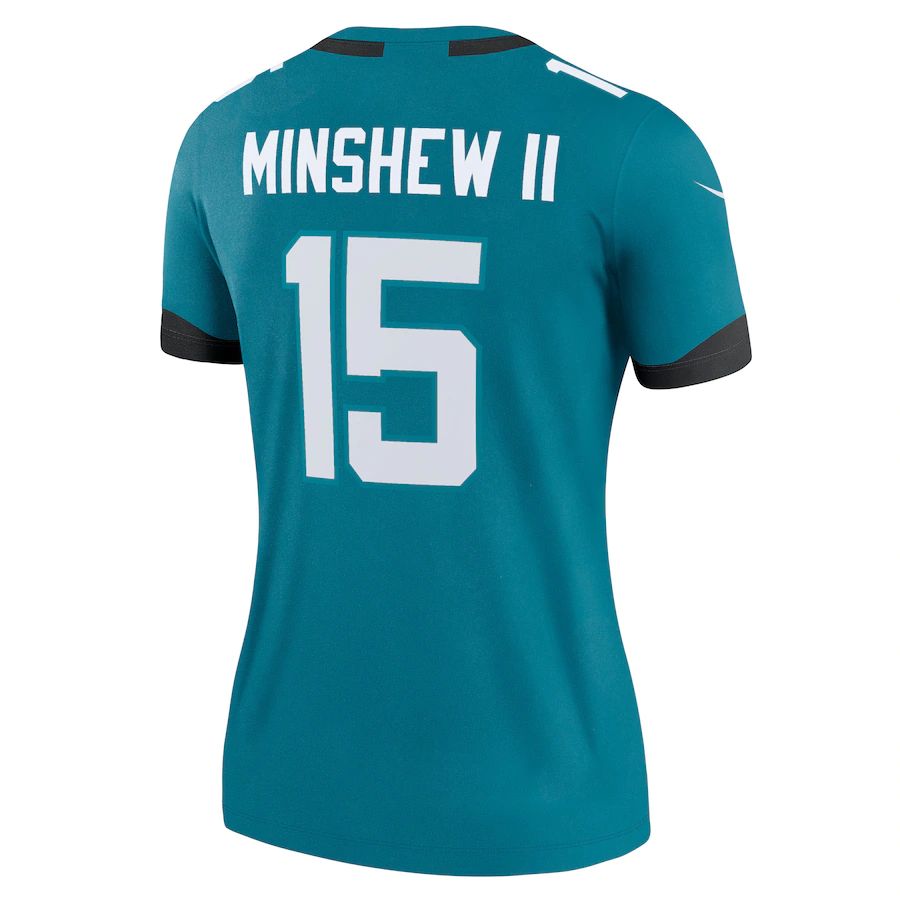 J.Jaguars #15 Gardner Minshew II Teal Legend Jersey Stitched American Football Jerseys