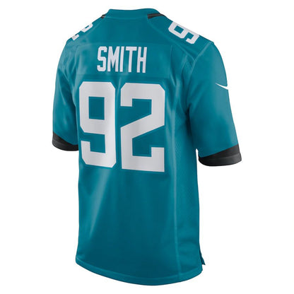 J.Jaguars #92 Jordan Smith Teal Game Jersey Stitched American Football Jerseys