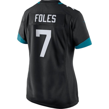 J.Jaguars #7 Nick Foles Black 25th Season Game Jersey Stitched American Football Jerseys