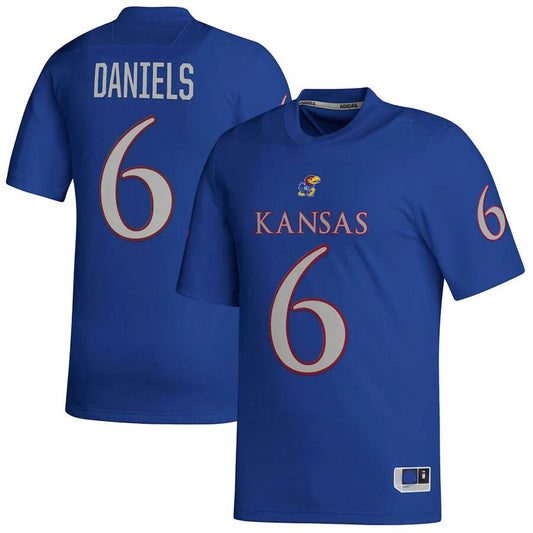 K.Jayhawks #6 Jalon Daniels NIL Replica Football Jersey Royal Stitched American College Jerseys