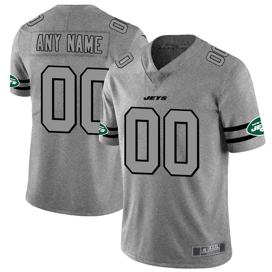 Custom NY.Jets 2019 Gray Gridiron Gray Vapor Untouchable Limited Jersey American Stitched Jersey Football Jerseys