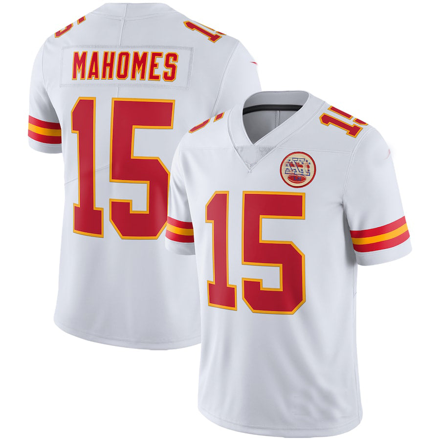 KC.Chiefs #15 Patrick Mahomes White Vapor Limited Jersey Stitched American Football Jerseys