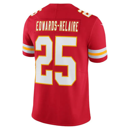 KC.Chiefs #25 Clyde Edwards-Helaire  Red Vapor Limited Jersey Stitched American Football Jerseys