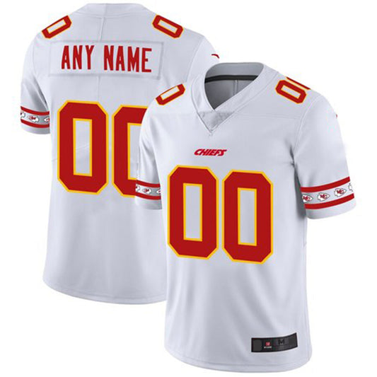 Custom KC.Chiefs White Team Logo Vapor Limited Jersey American Jerseys Stitched Jersey Football Jerseys