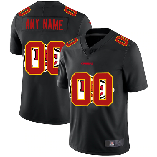 Custom KC.Chiefs Team Logo Dual Overlap Limited Jersey Black American Stitched Jersey Football Jerseys