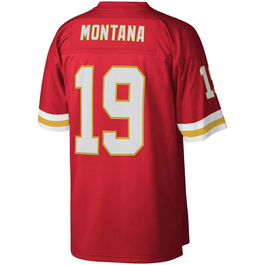 KC.Chiefs #19 Joe Montana Mitchell & Ness Red 1994 Legacy Replica Jersey Stitched American Football Jerseys