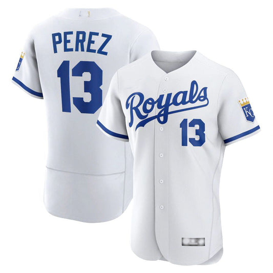 Kansas City Royals #13 Salvador P¡§|rez White 2022 Home Authentic Player Jersey Baseball Jerseys